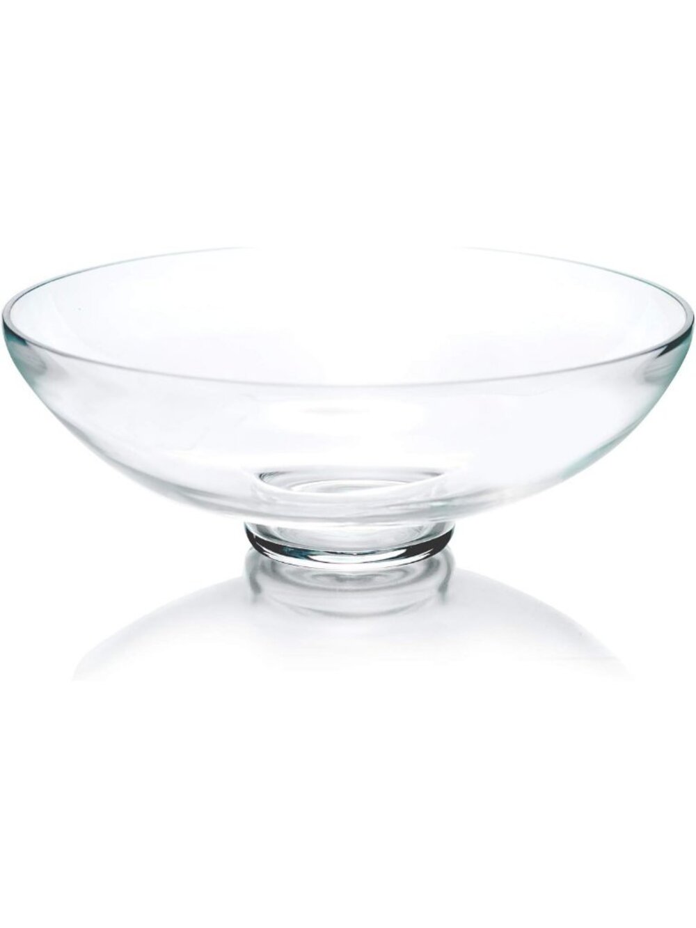 Elegant Glass Footed Bowl - 12" Decorative Compote for Fruit Display